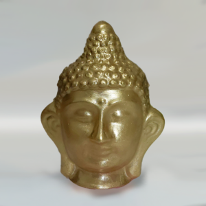 Buddha - kézzel festett félfej gyertya választható színben
