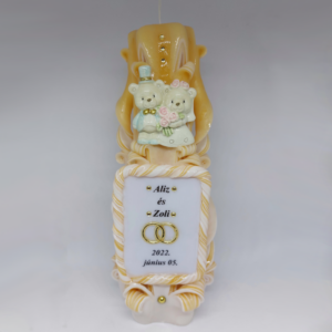Gold Princess - M-es táblás faragott gyertya választható színben
