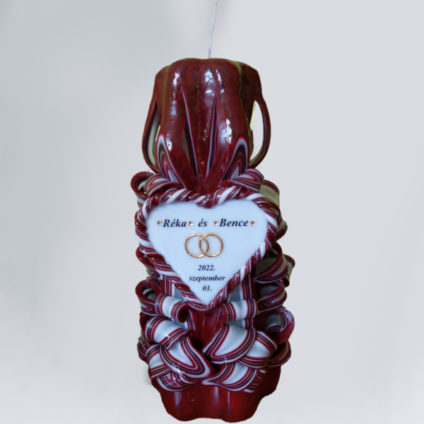 Red Wine Light - XXL-es táblás faragott gyertya választható színben